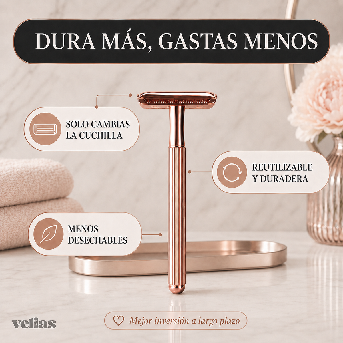 Velias · La rasuradora de una sola hoja para dejar de tener bolitas